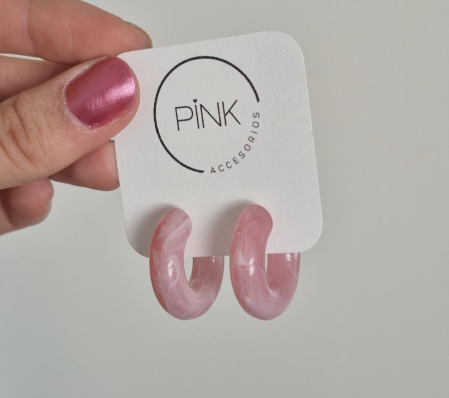 Aros acrílicos- rosa