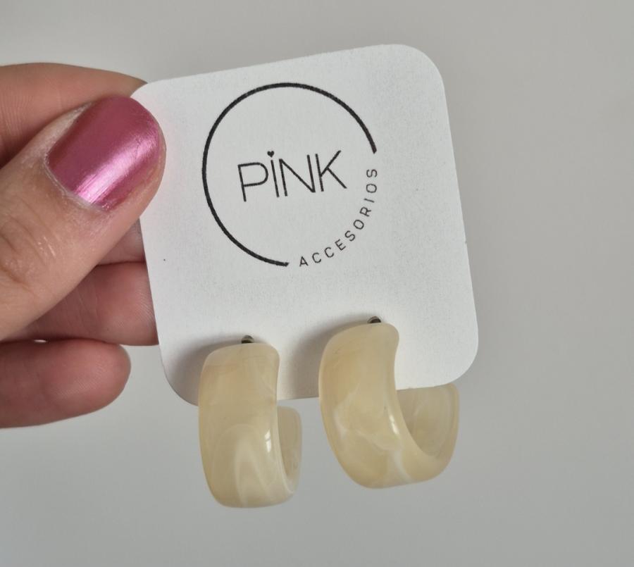 Aros acrílicos- beige 